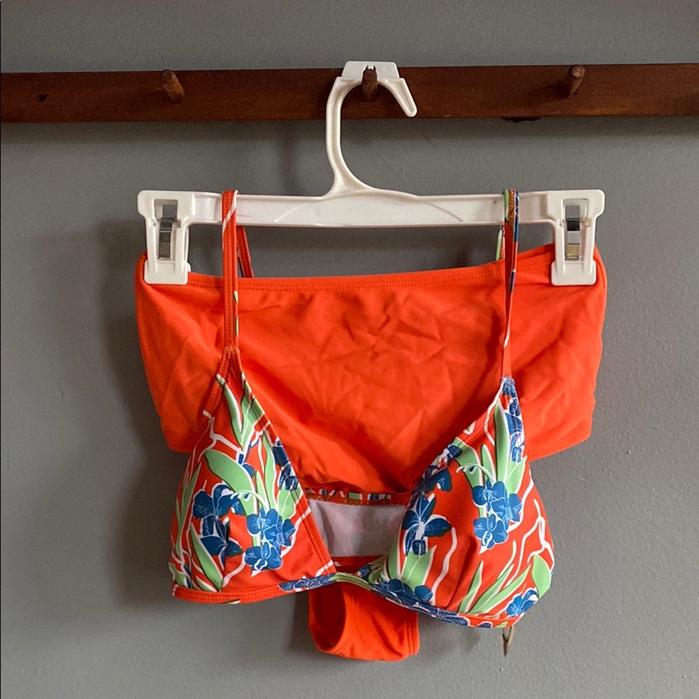 Vibrant Orange Floral Bikini Set